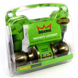 Dorma Privacy Tubular Knob Lockset TA1 Berlin Finishes US5 Standard Satin Brass